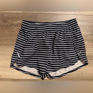 Athleta Navy & White Striped Cropped Tank